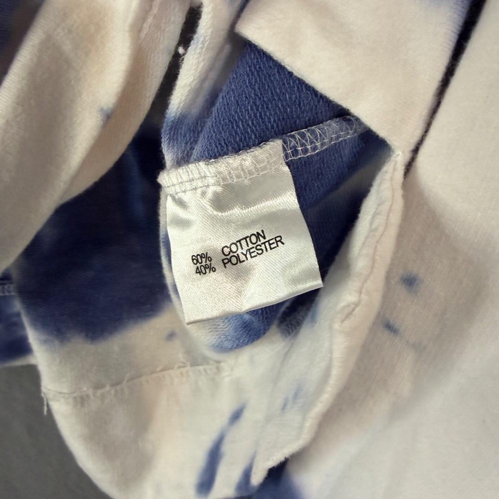 Jane and Delancey Sz Small Sweatshirt Blue White Tie Dye Long Sleeve Lightweight - Picture 7 of 9